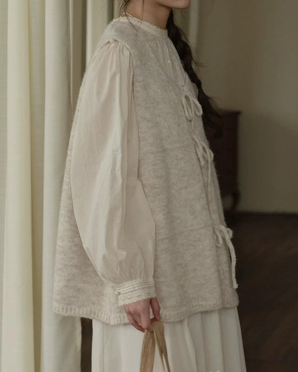 リボンアクセントニットベスト 10277