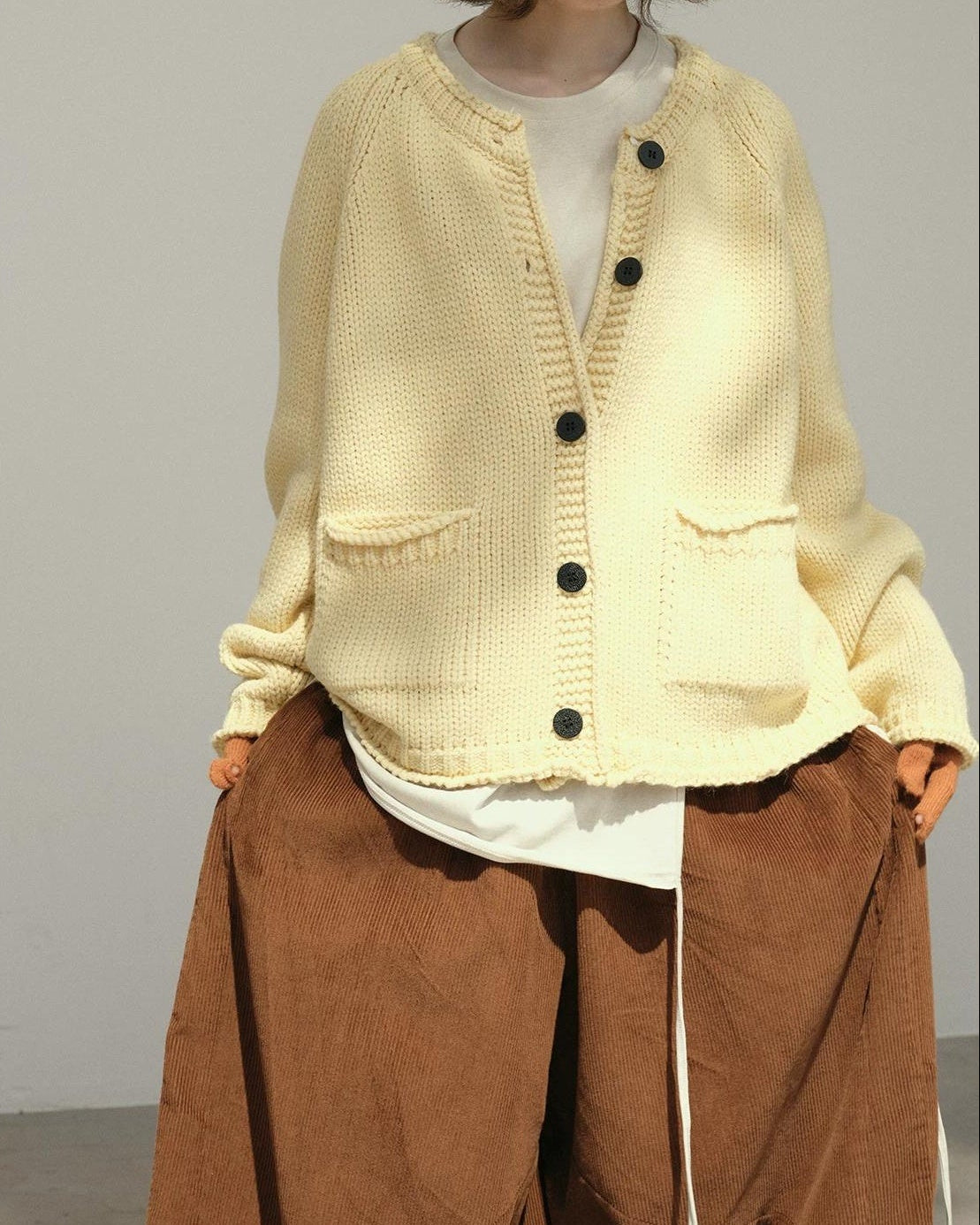 フォークポケットニットカーディガン 10179