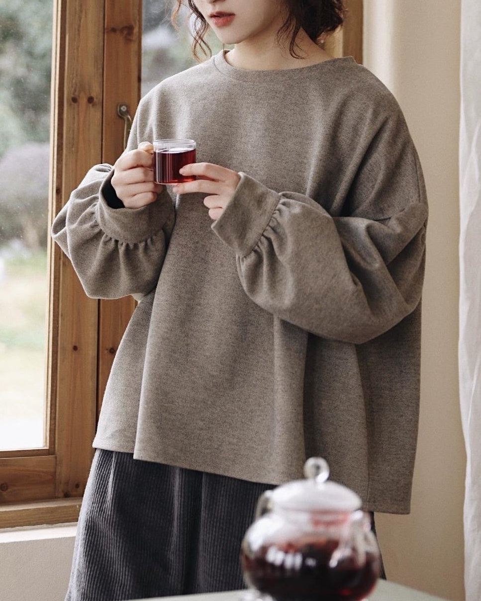 カームバックボタンスウェットプルオーバー 10119