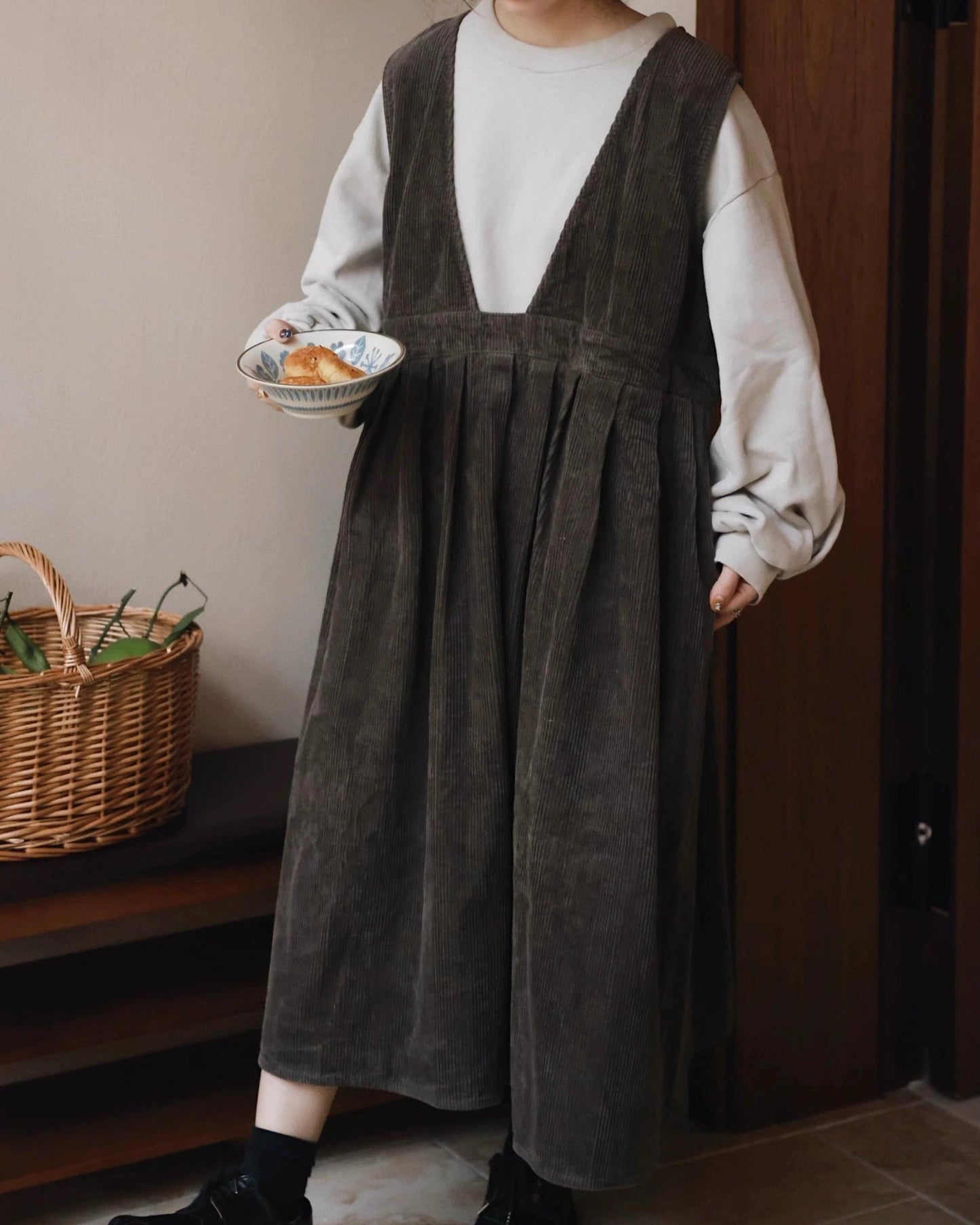 ハイウエストレトロベストワンピース 10036