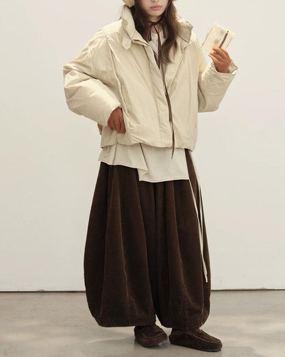 スタンドミニマルショートダウンコート 10151