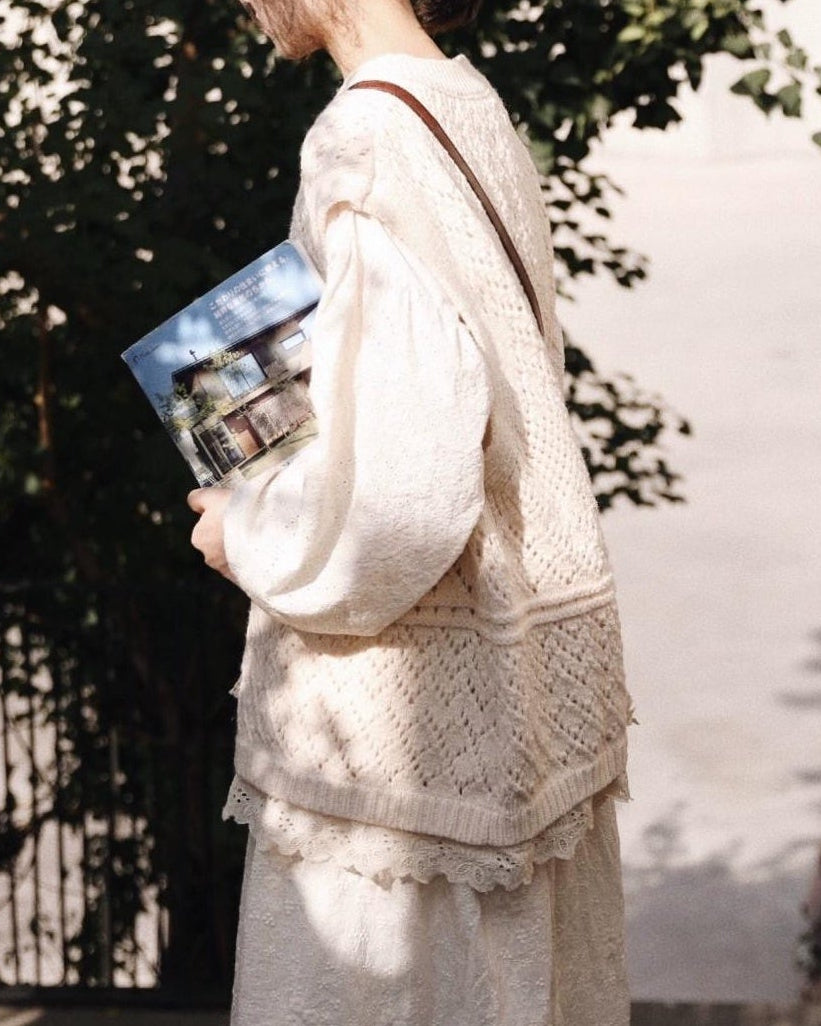 ホールパターンレース ニットベスト 10121