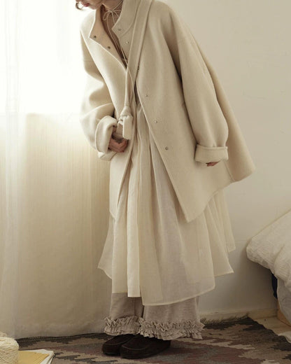 ニュアンスルーズスタンドカラーコート 10206