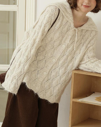 セーラーモチーフリボンニットカーディガン 10210