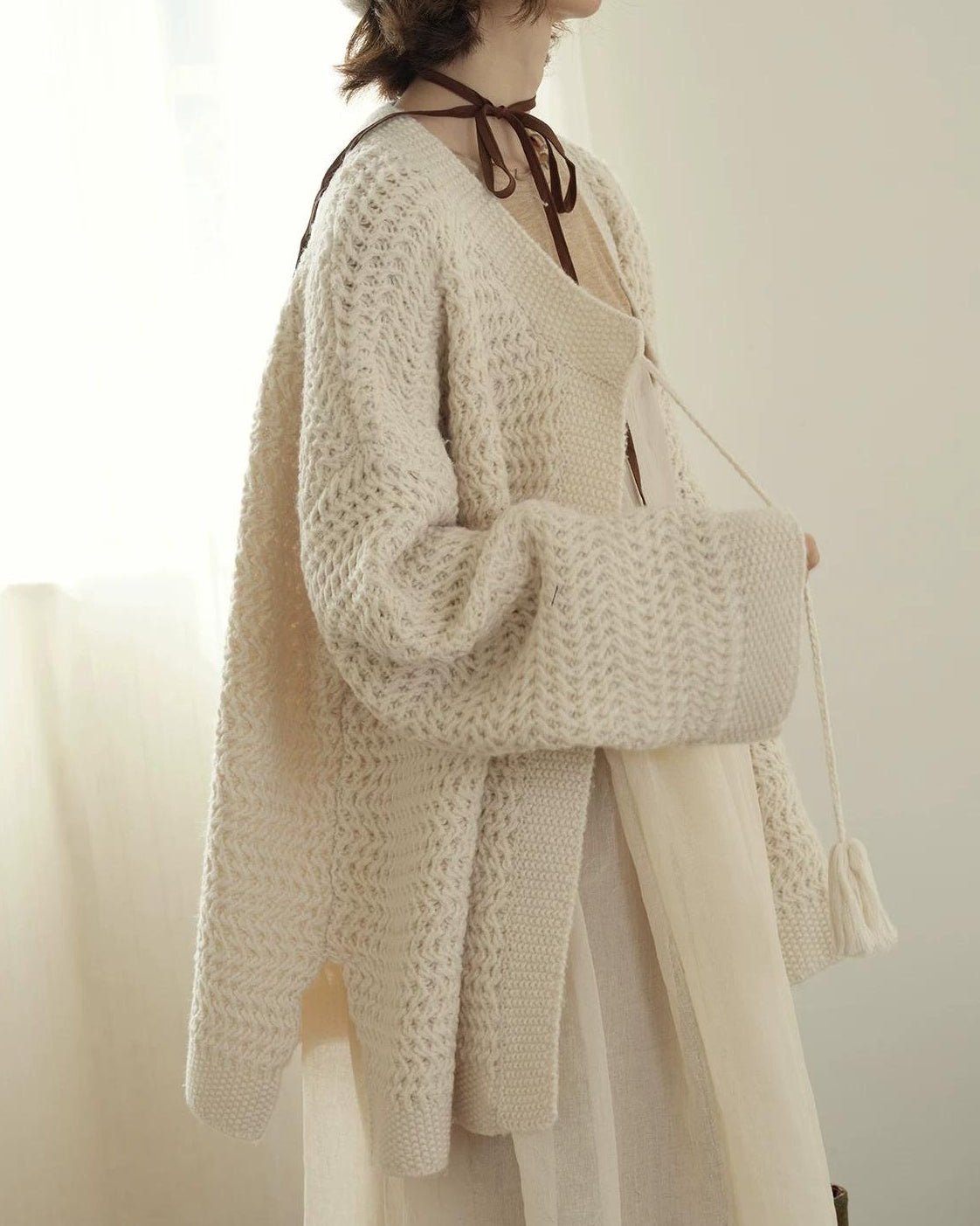 クラフトフリンジニットカーディガン 10209