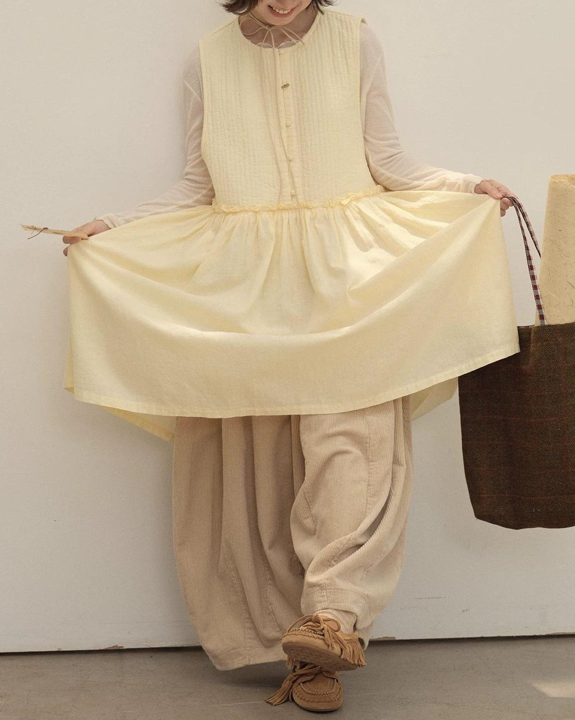 ノーディハイウエストソフトベストドレス 10145