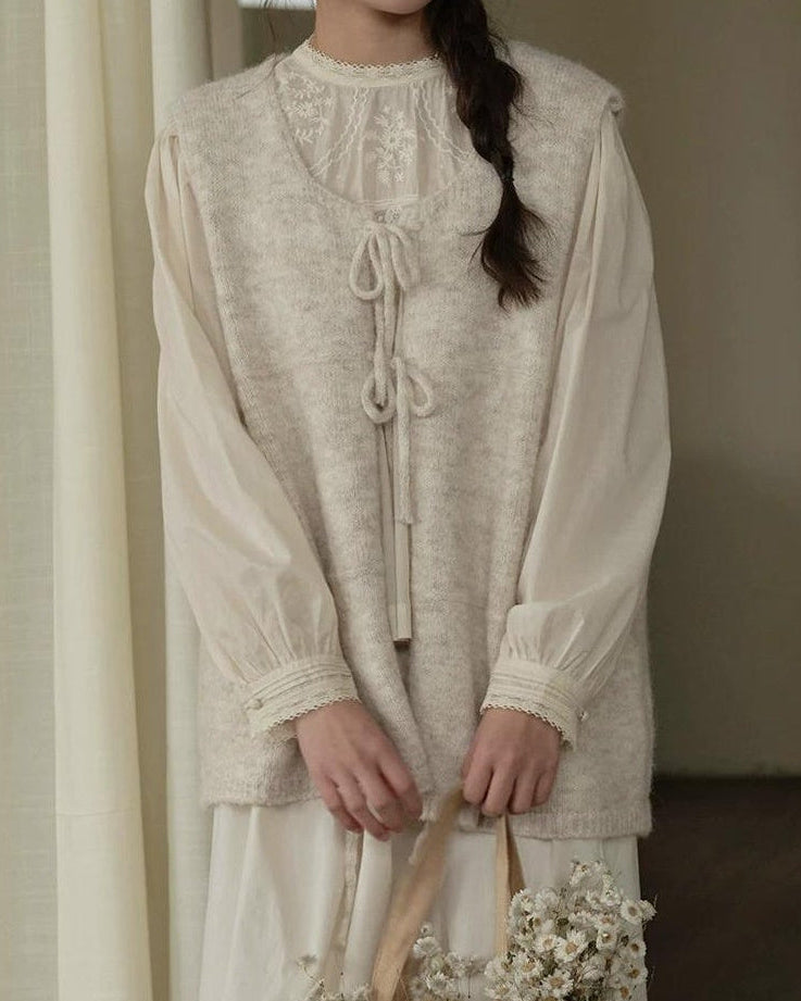 リボンアクセントニットベスト 10277