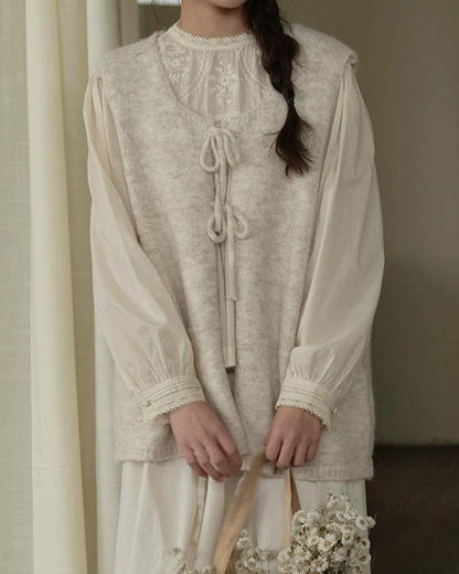 リボンアクセントニットベスト 10277