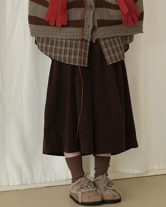 ノーブルコーデュロイミドルワイドパンツ 10158