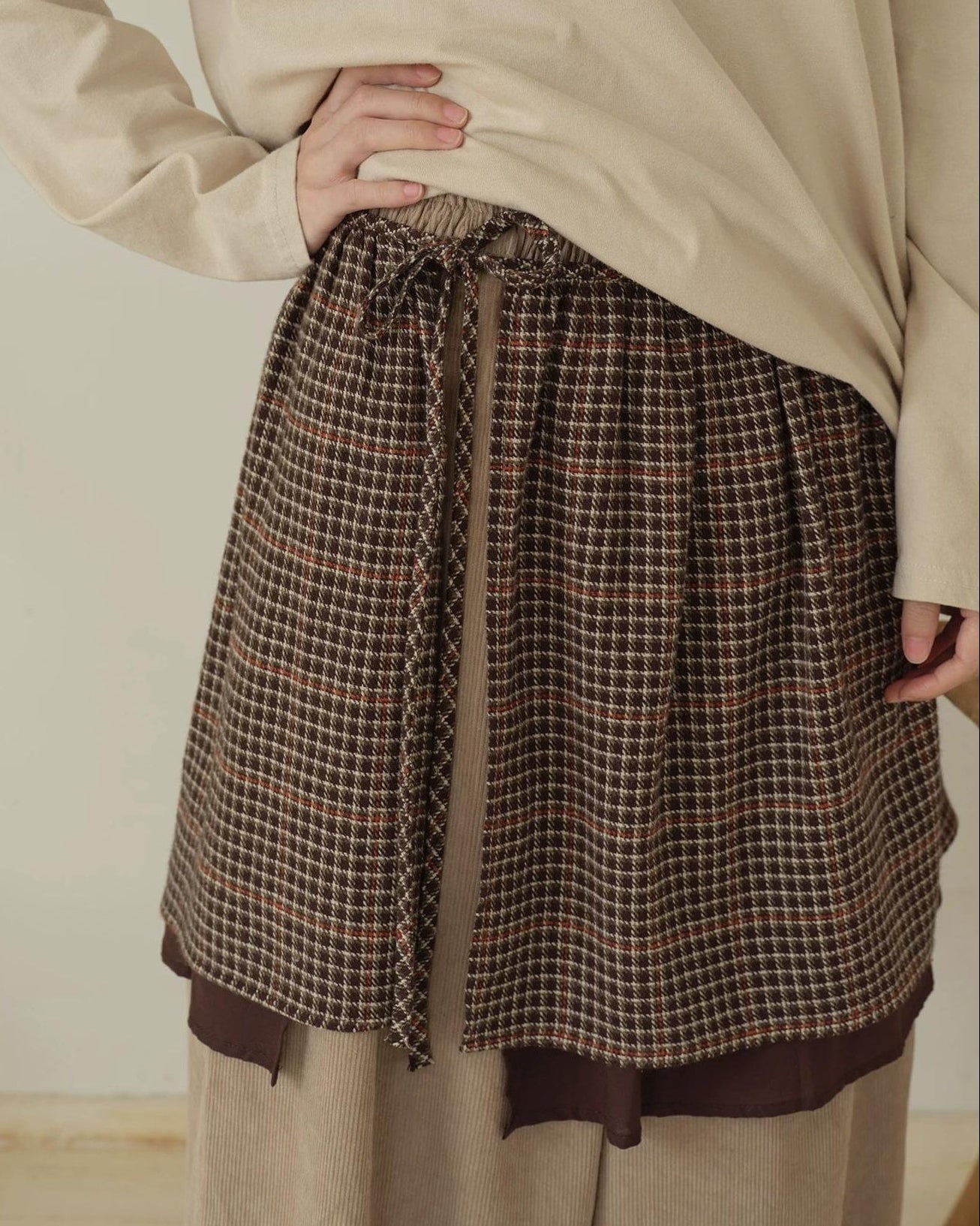 チェックレイヤードスカート 10199