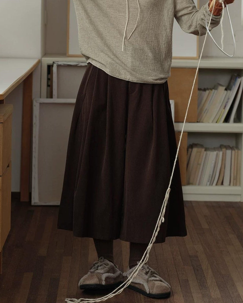 ノーブルコーデュロイミドルワイドパンツ 10158