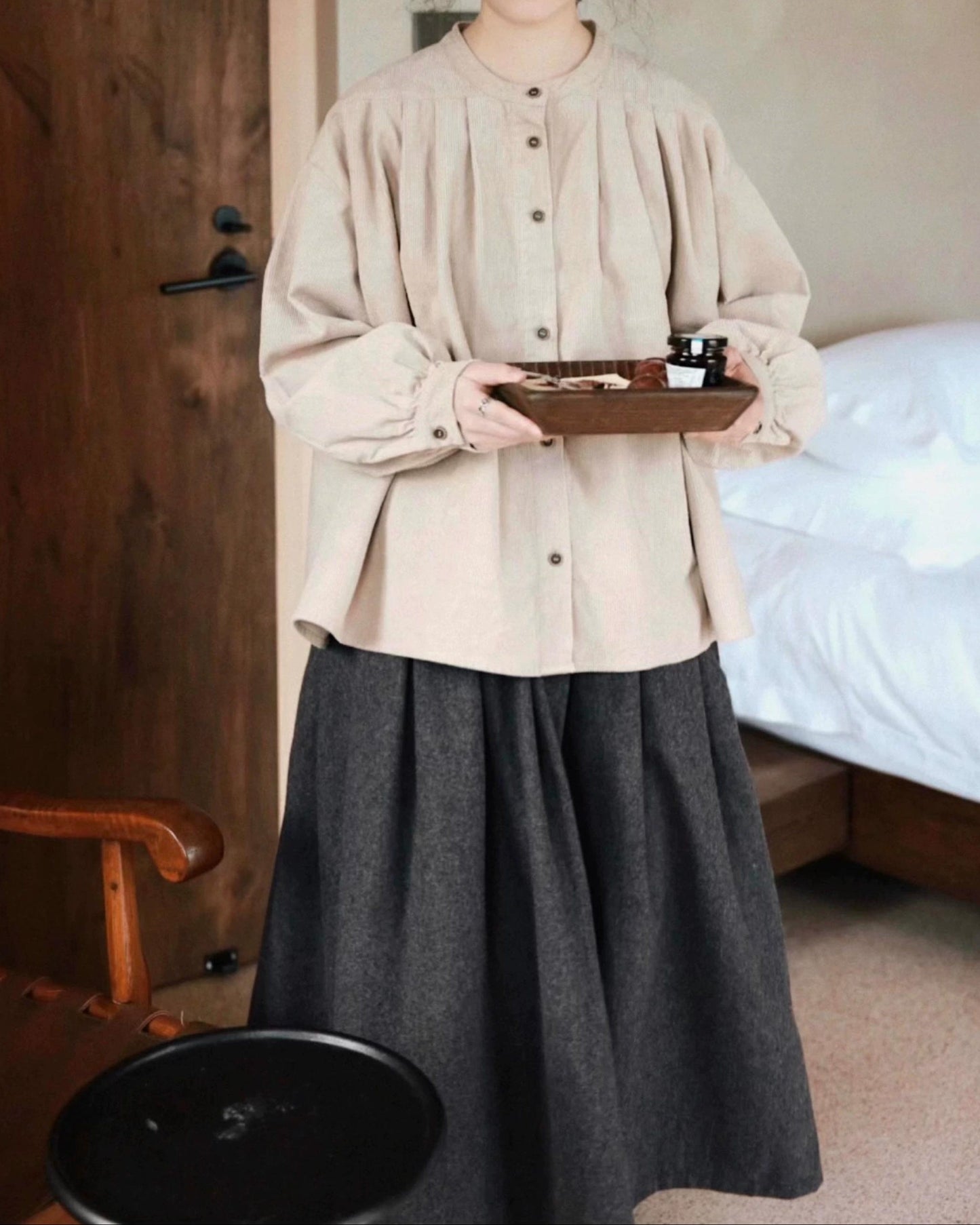 ナチュラルミディフレアスカート 10005