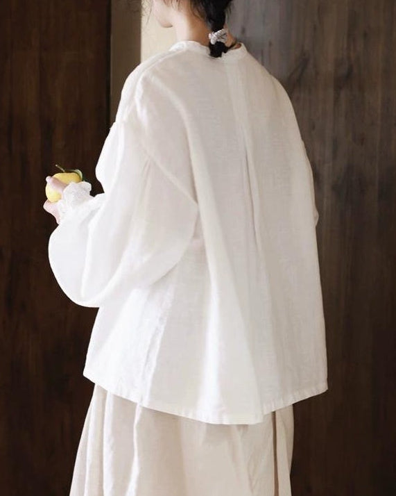 ハーフボタンアコーディオンプリーツブラウス 10053