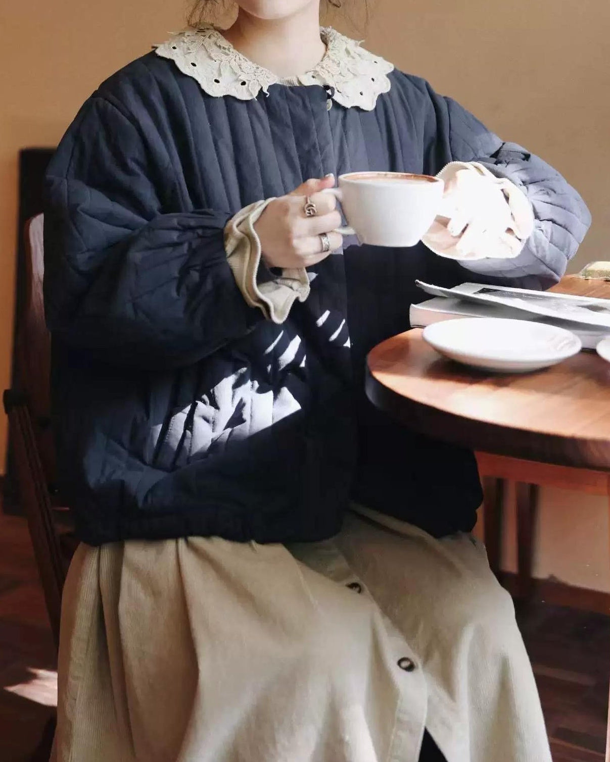 エアリーキルティング ノーカラーコート 10105