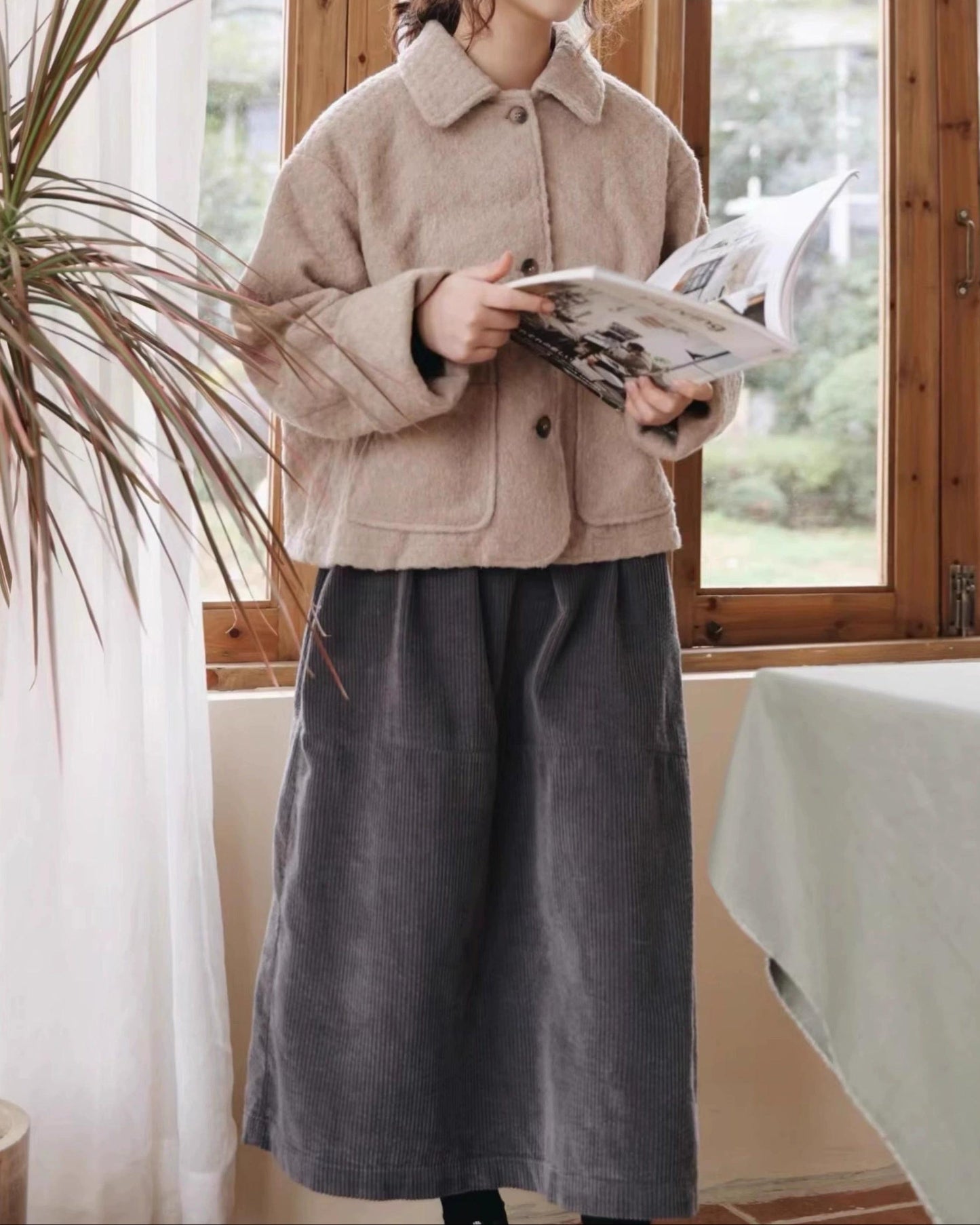 ハイウエストリラックスコーデュロイスカート 10095