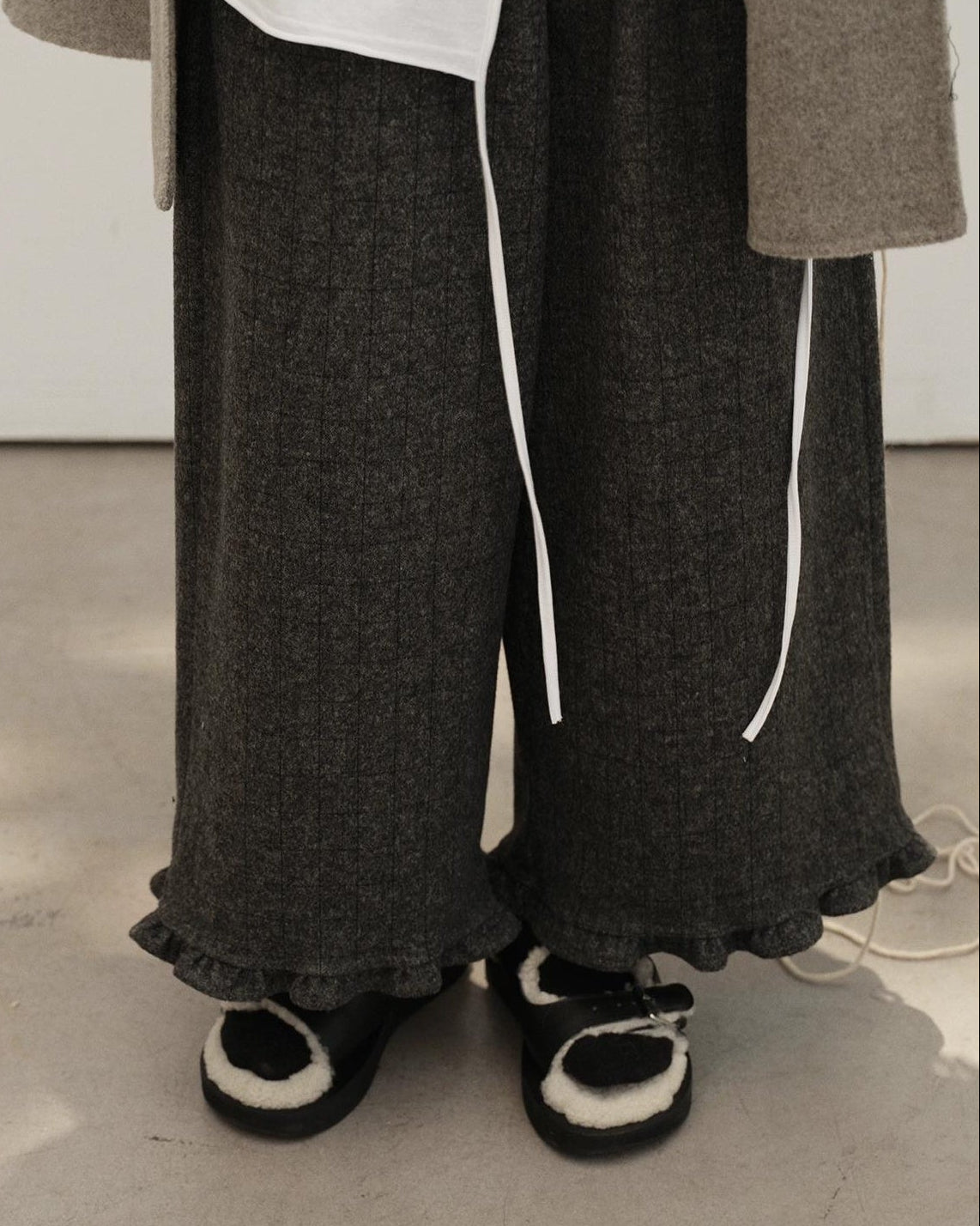 フリルレトロチェックワイドパンツ 10142