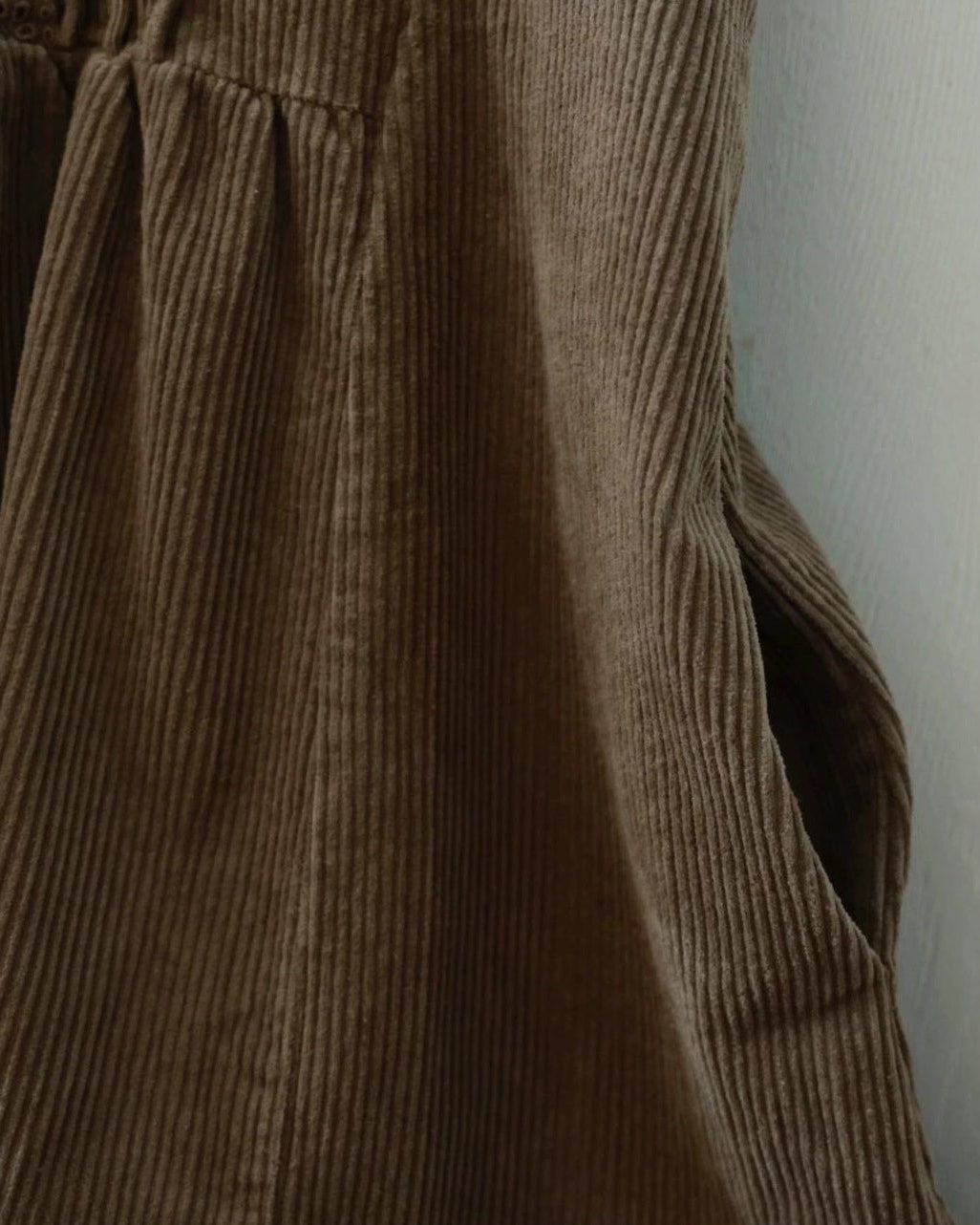 レースコーデュロイハイウエストベストワンピース 10072