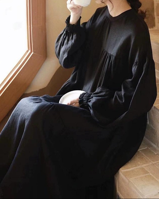 バックボタンエアリーティアードドレス 10083