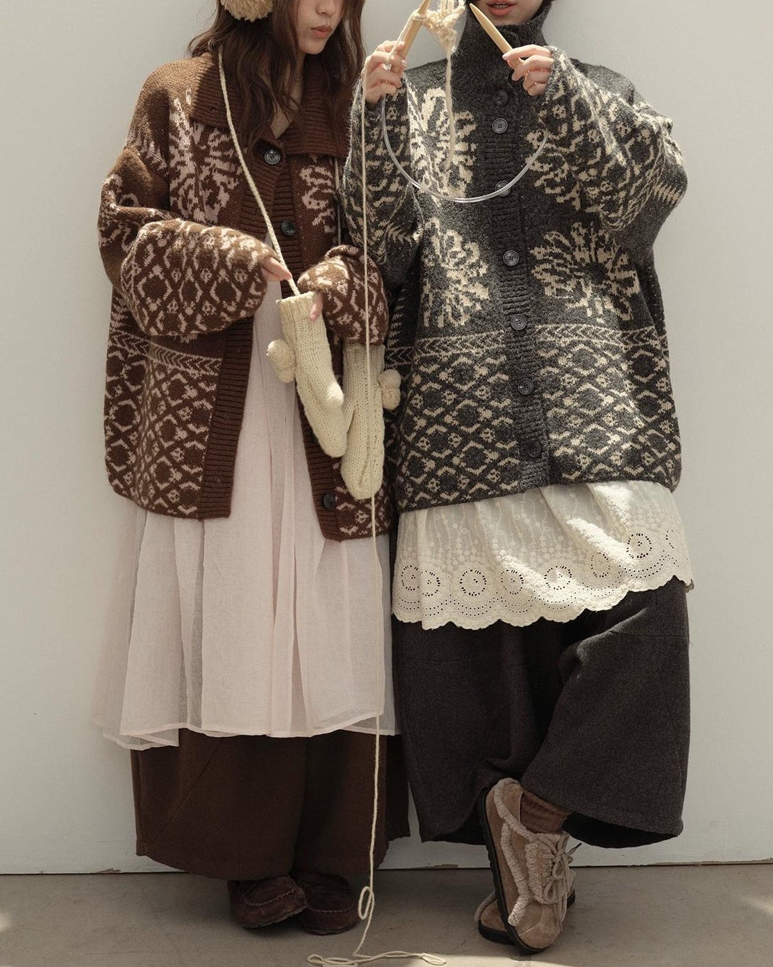 スノーレトロフェアアイルカーディガン 10134