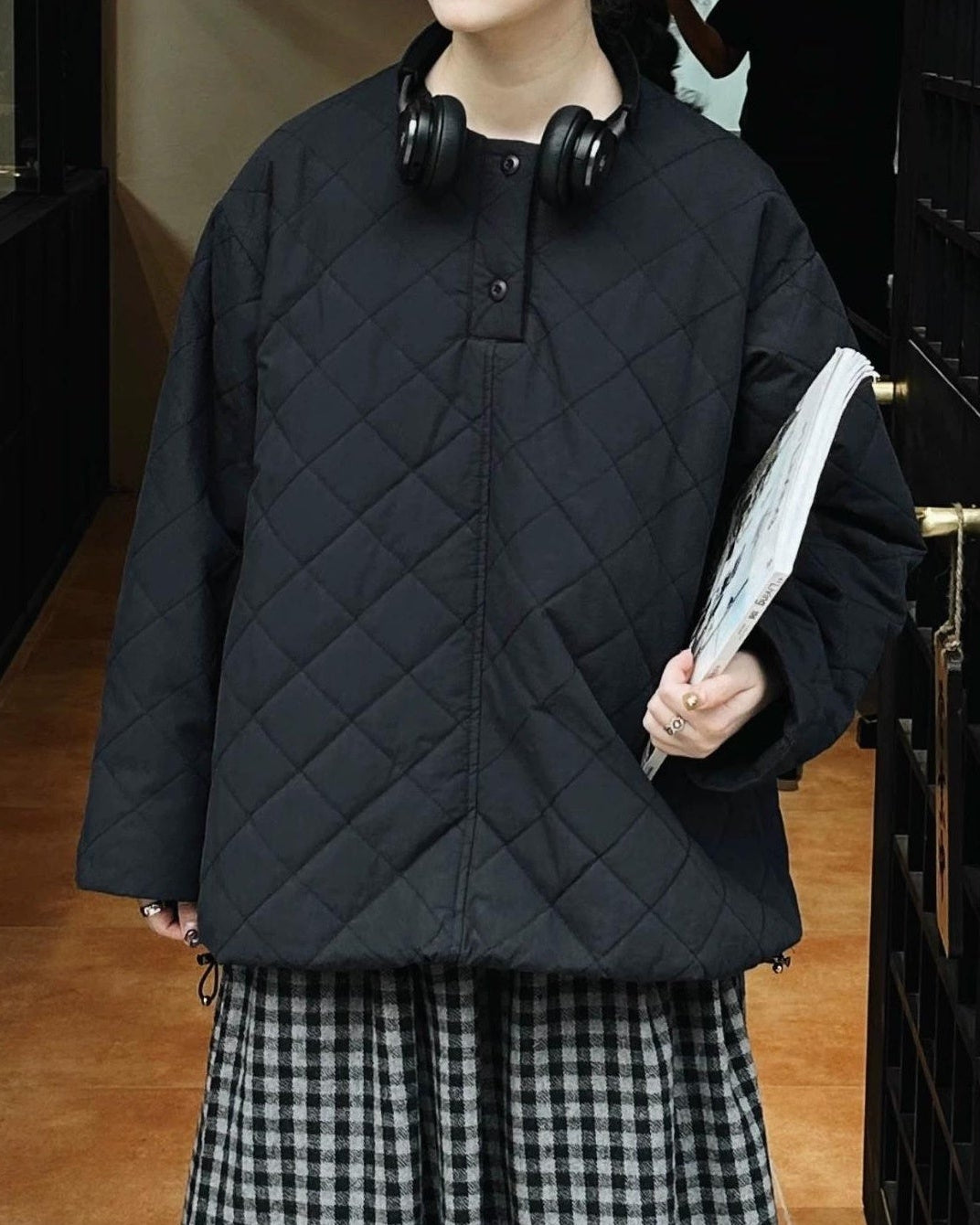 ハーフボタンキルティングプルオーバー 10032