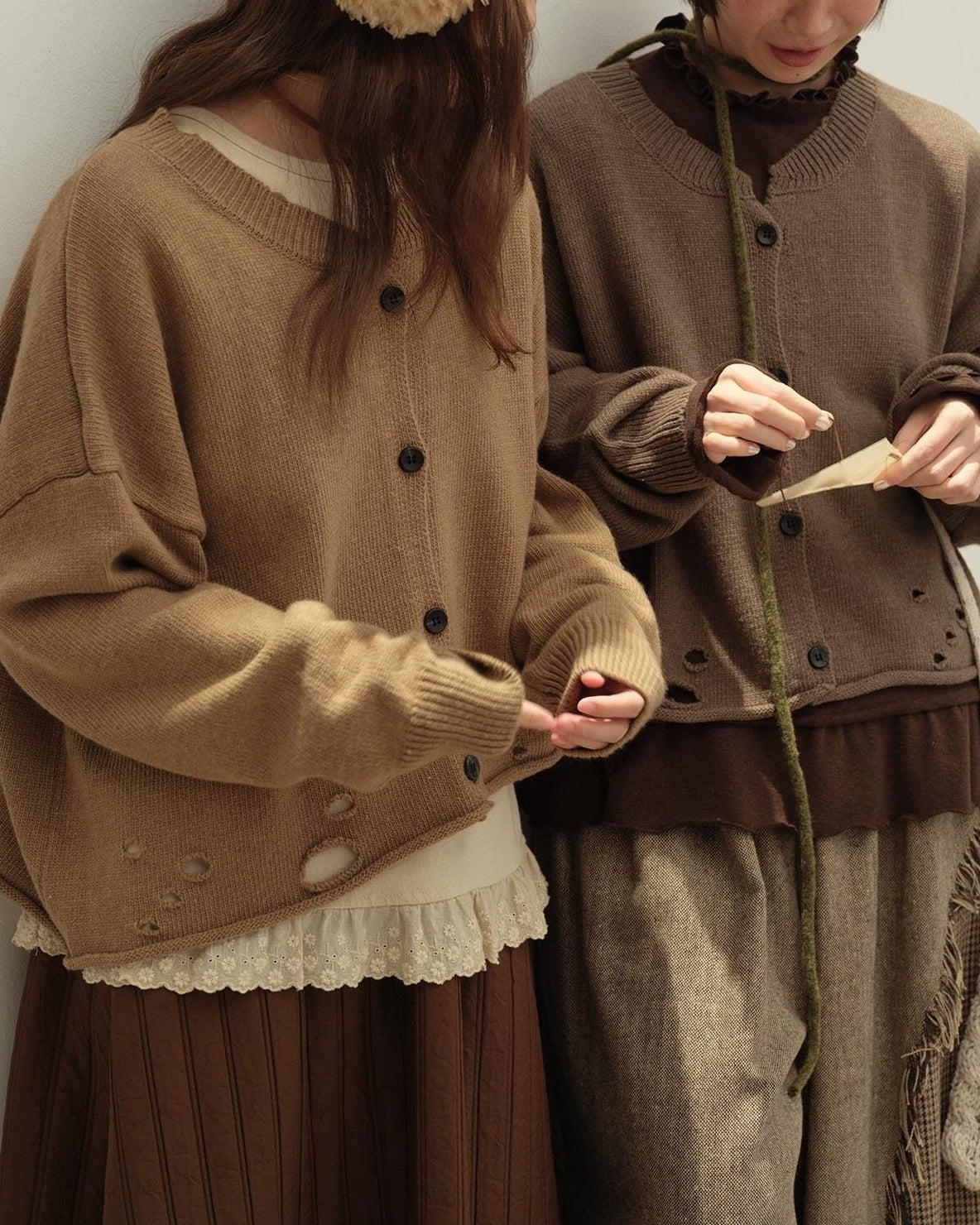 ホールニットリブカーディガン 10126