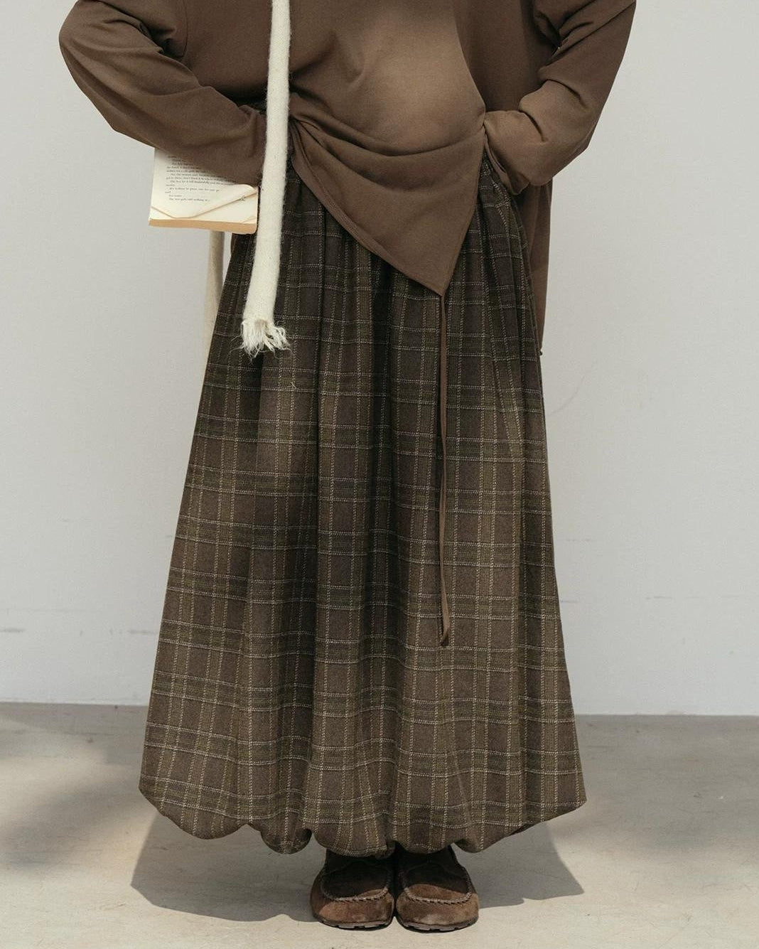 ランタンチェックミディスカート 10184