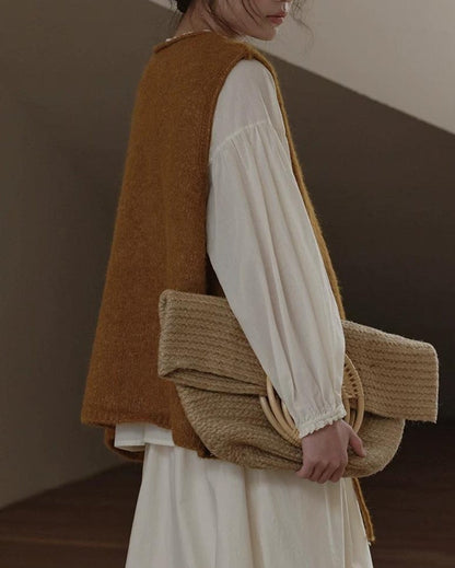 リボンアクセントニットベスト 10277