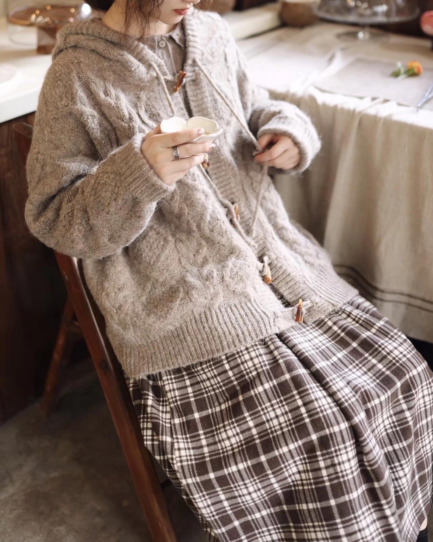 ミュークチェックAラインスカート 10111