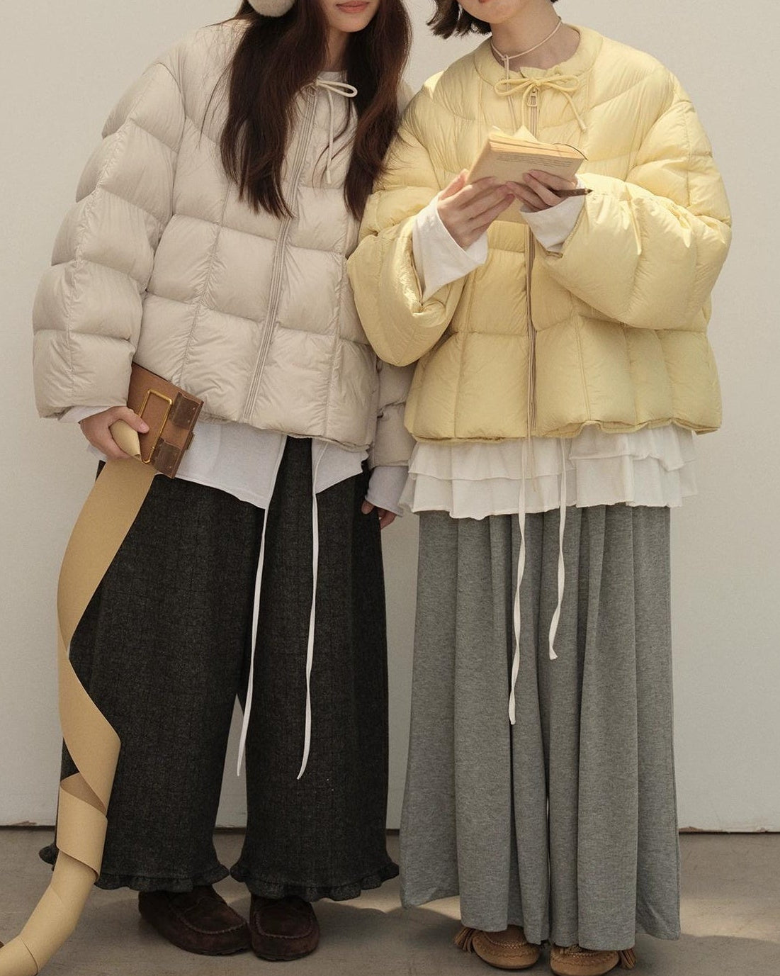 エアウォームクラウドリボンパフコート 10141