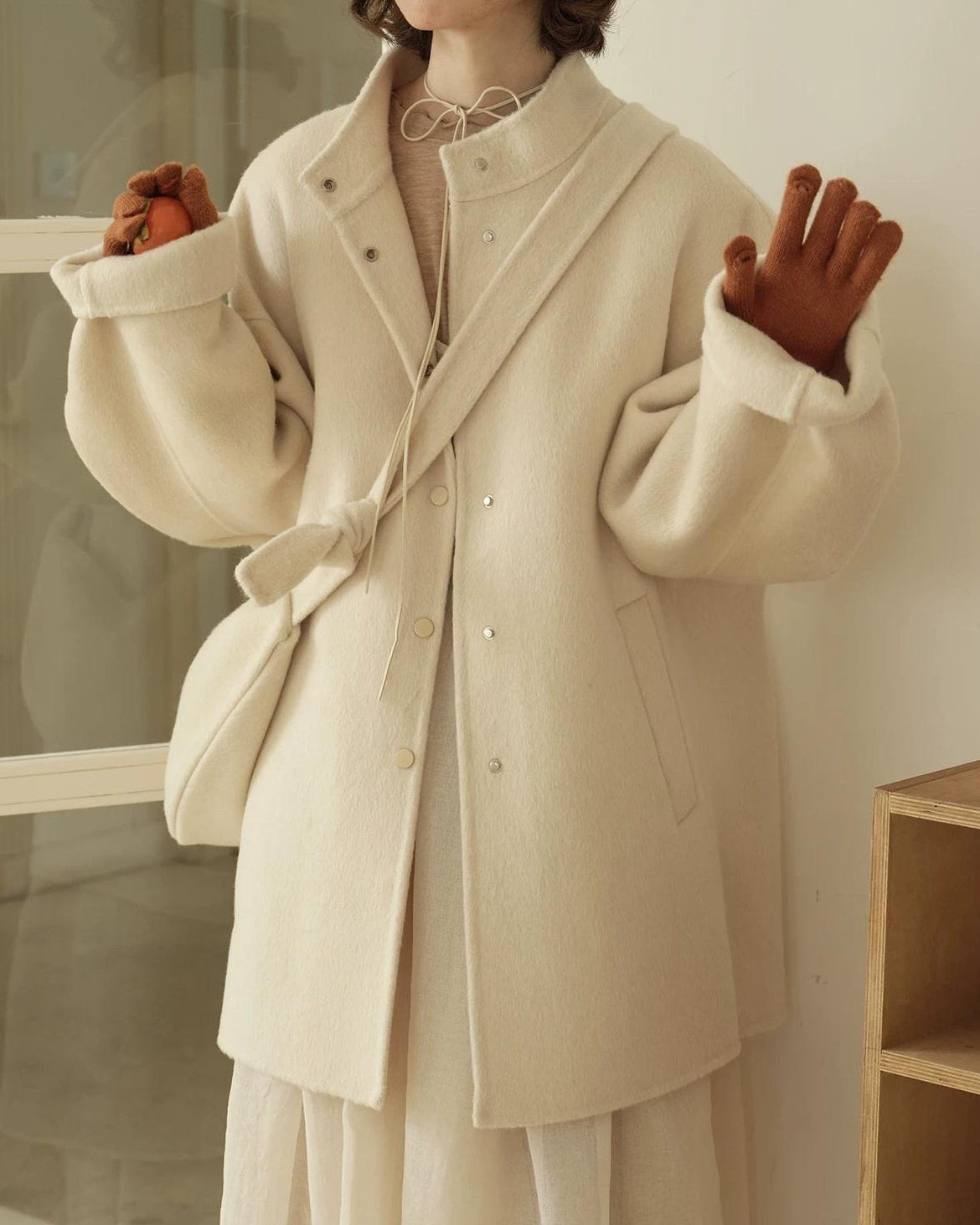 ニュアンスルーズスタンドカラーコート 10206