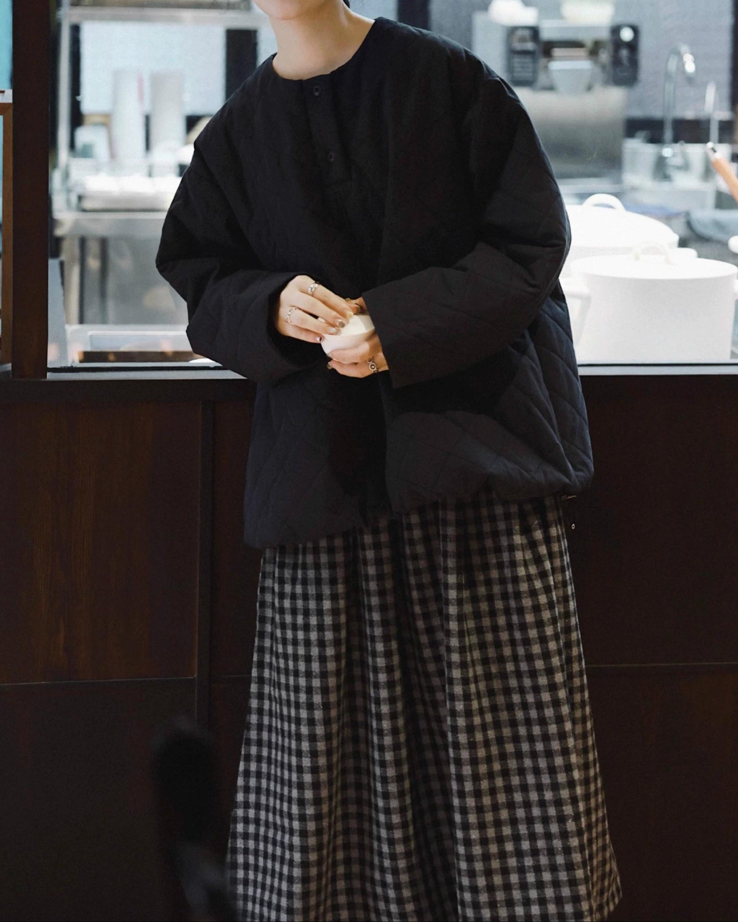 ハーフボタンキルティングプルオーバー 10032