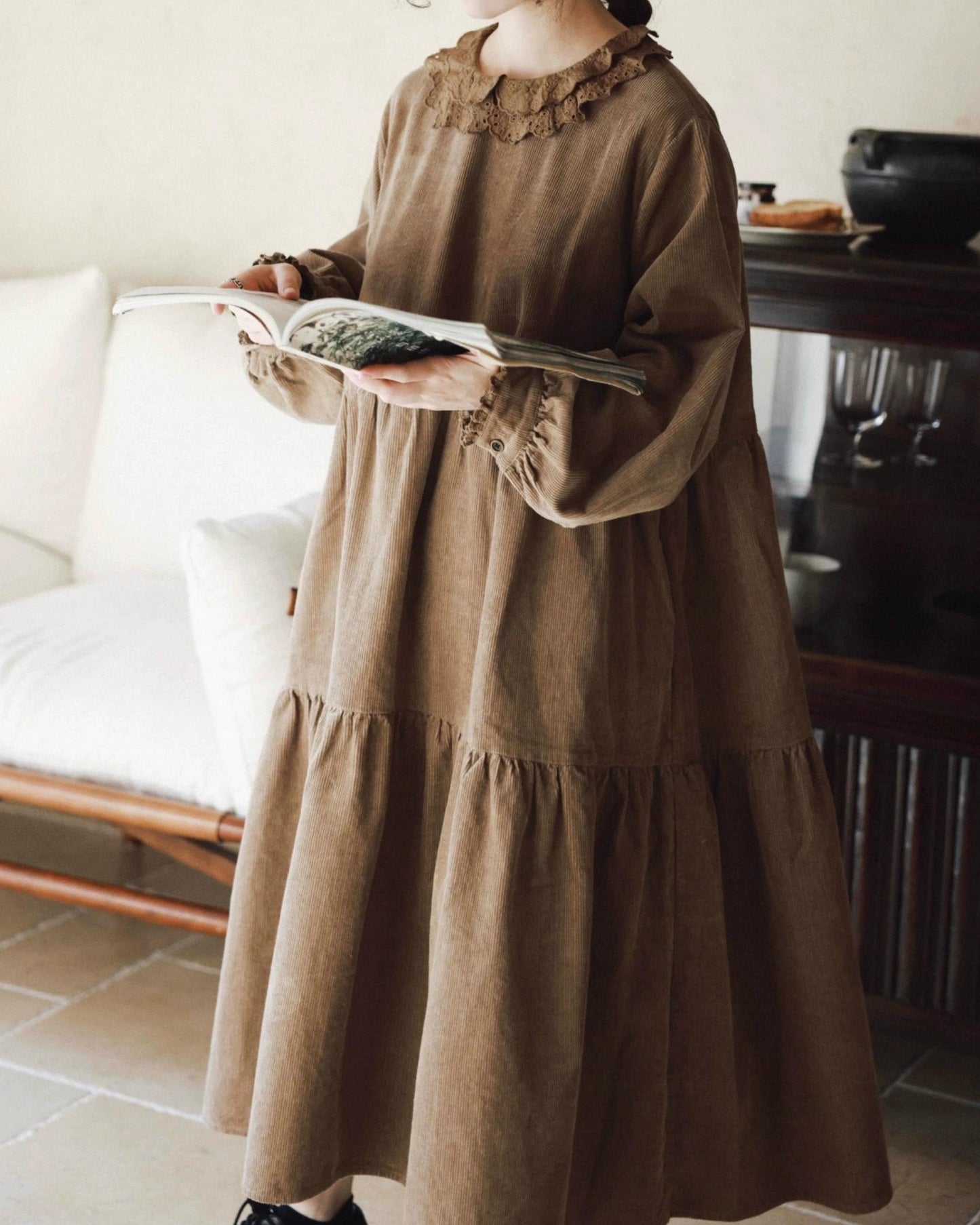 コーデュロイティアードワンピース 10069