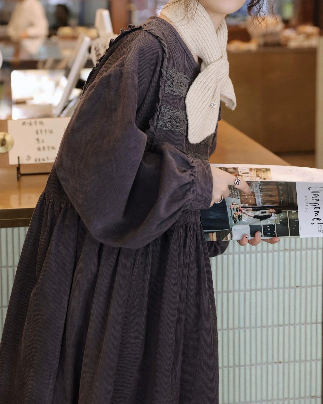 レースクララコーデュロイワンピース 10108