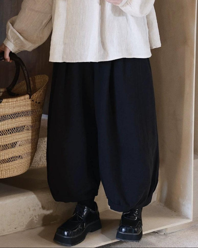 ハイウエストランタンレトロパンツ 10054