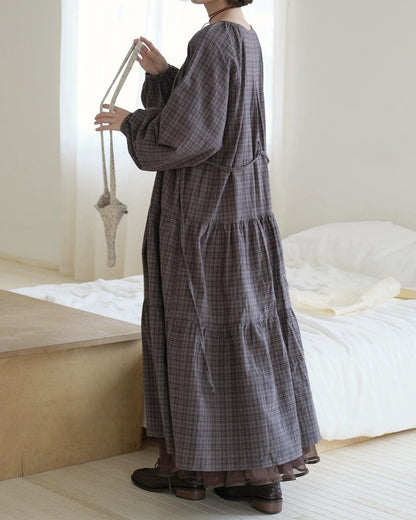 ロッカチェックハーフボタンワンピース 10239