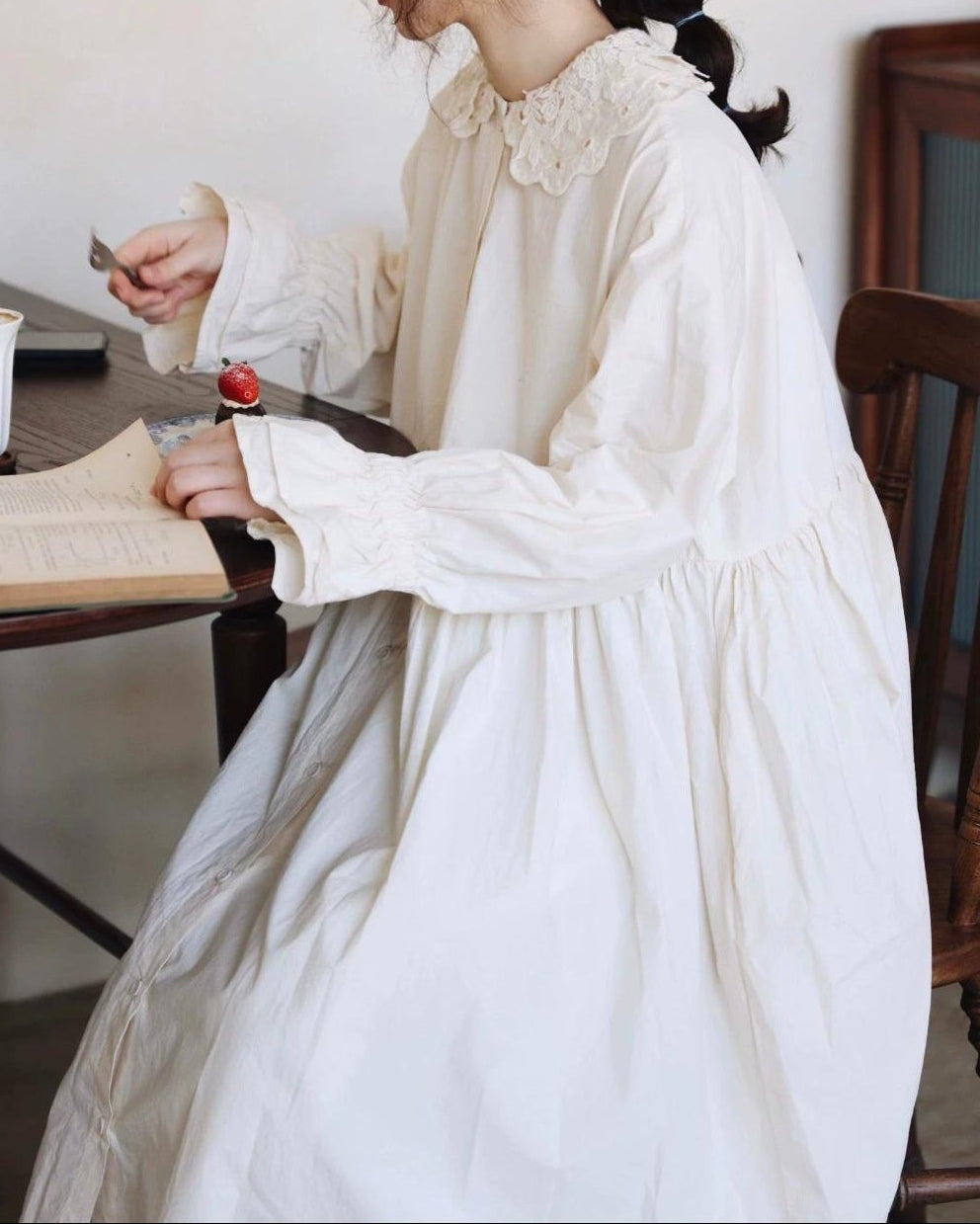 ミニマルレースカラーシャツワンピース 10099