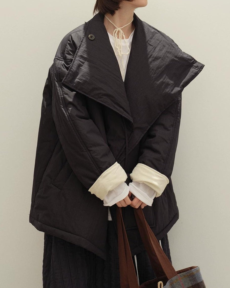 スタンドカラーミニマルノルディカ コート 10133