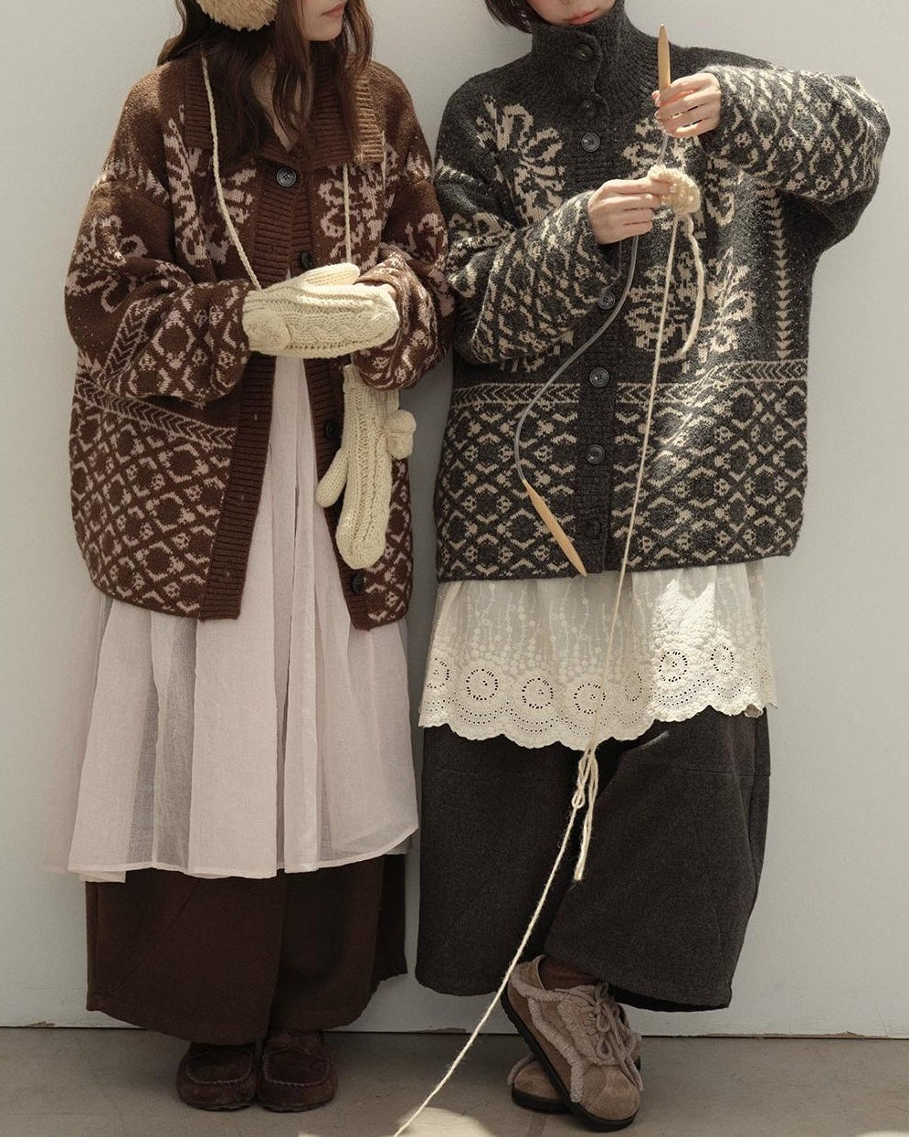 スノーレトロフェアアイルカーディガン 10134