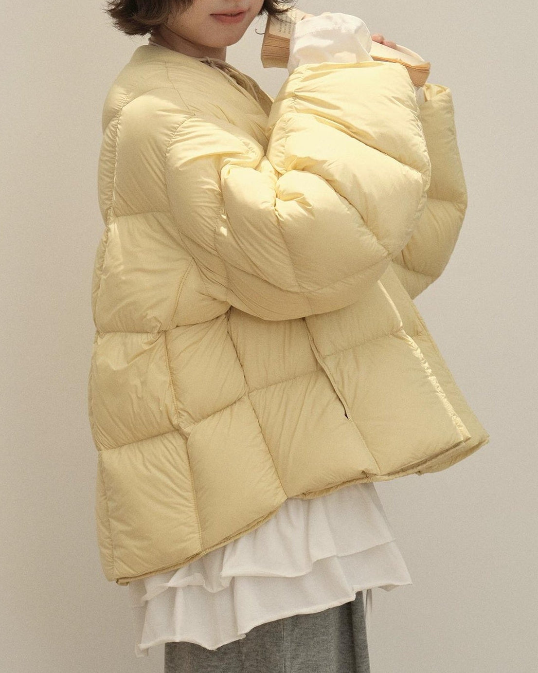 エアウォームクラウドリボンパフコート 10141