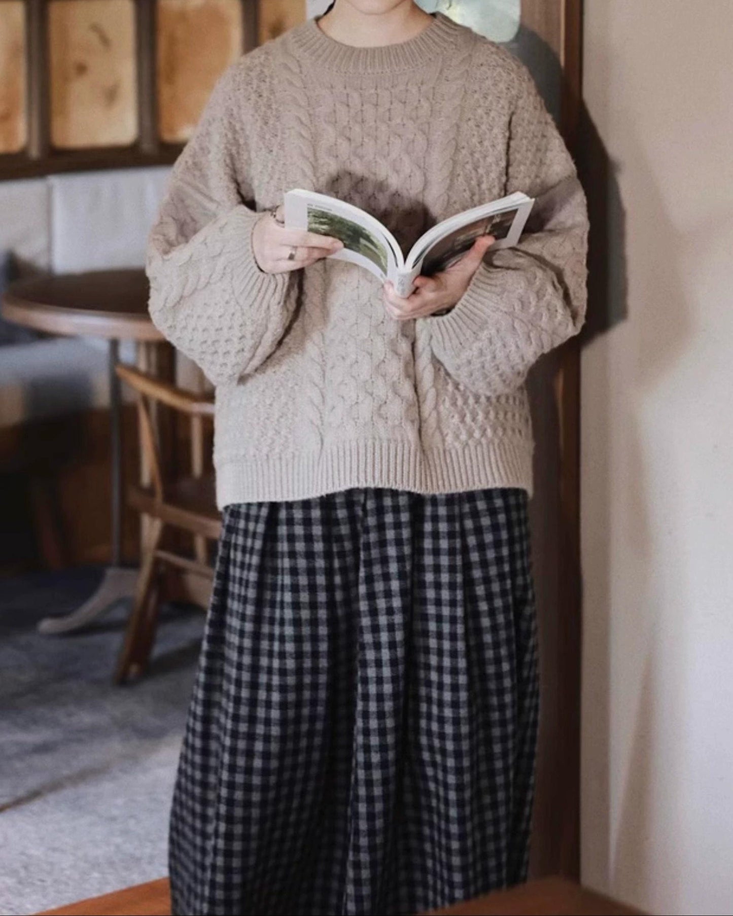 チェック柄リラックスミディスカート 10060