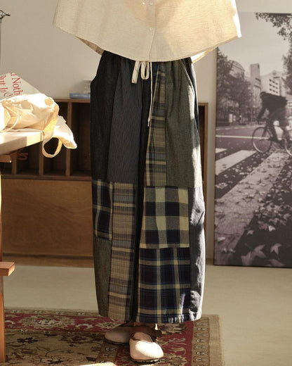 ヴィンテージチェックデニムワイドパンツ 10280