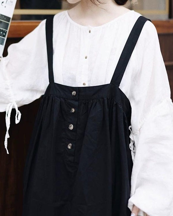 レトロボタンサスペンダーワンピース 10113