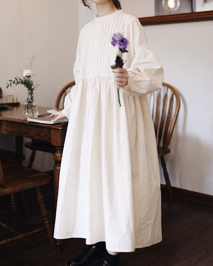 ソフトプリーツハイウエストワンピース 10114