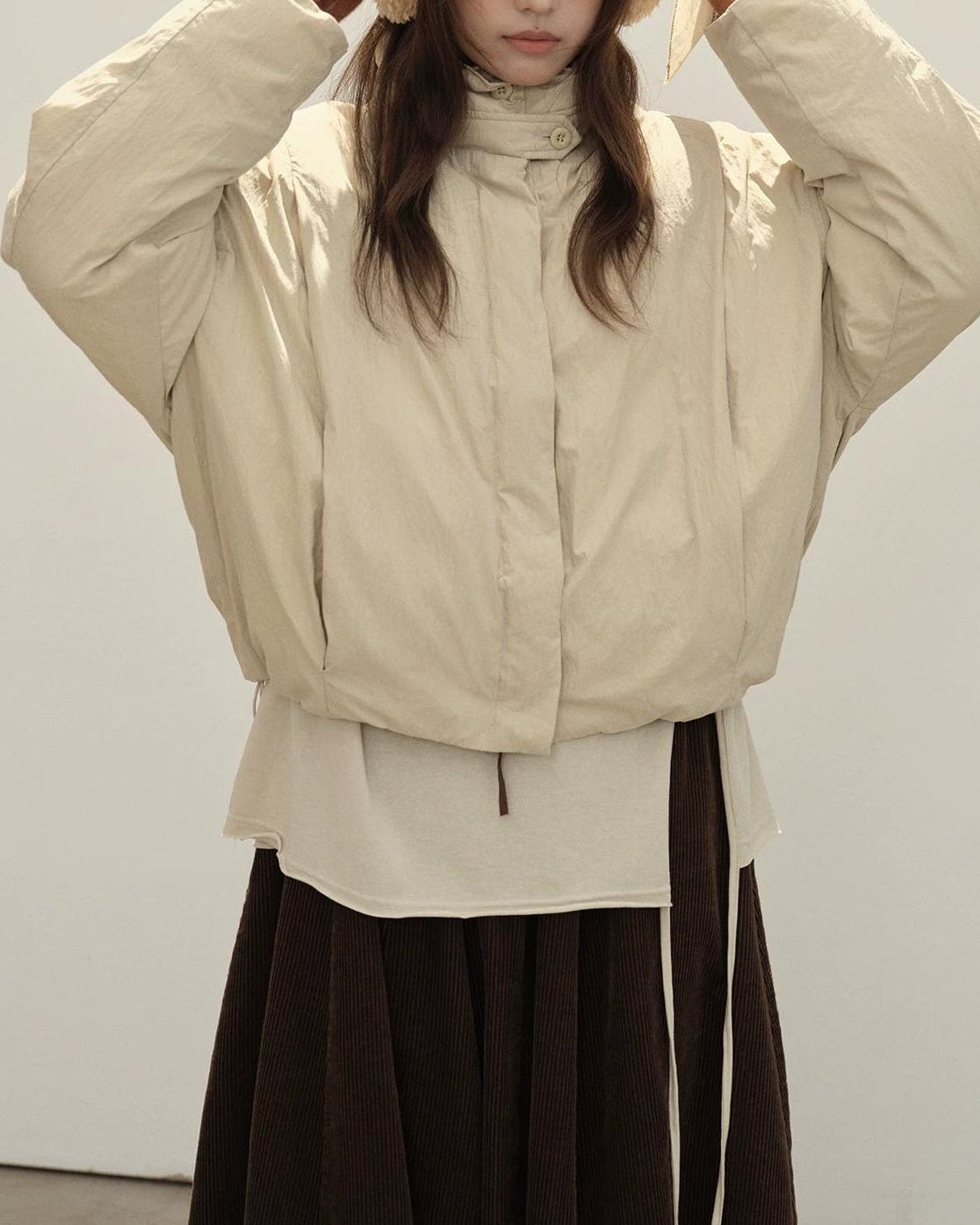 スタンドミニマルショートダウンコート 10151