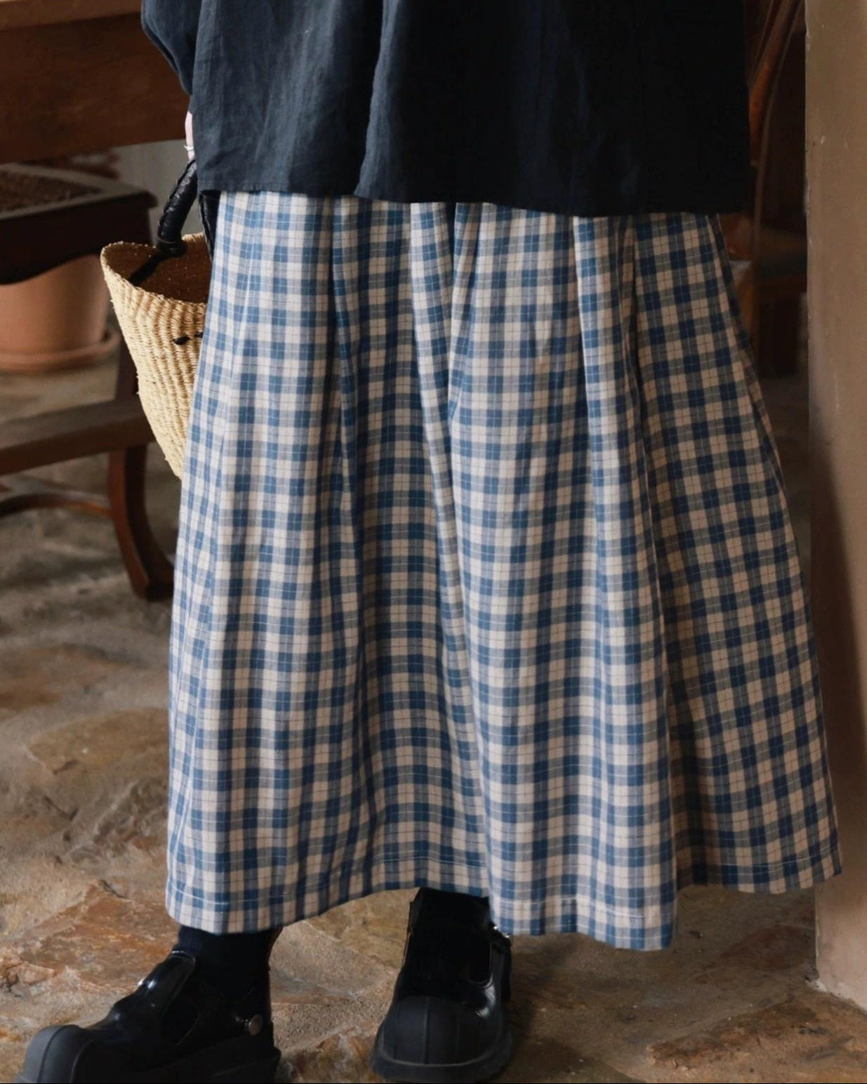 レトロチェックAラインスカート 10051