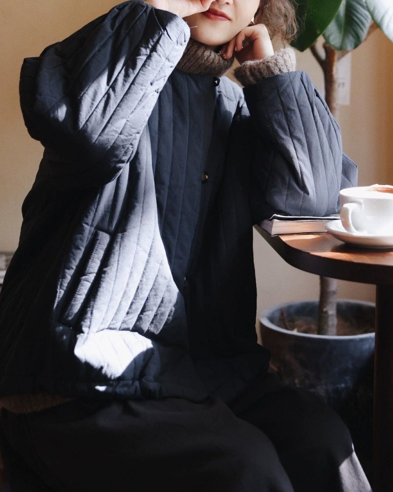 エアリーキルティング ノーカラーコート 10105