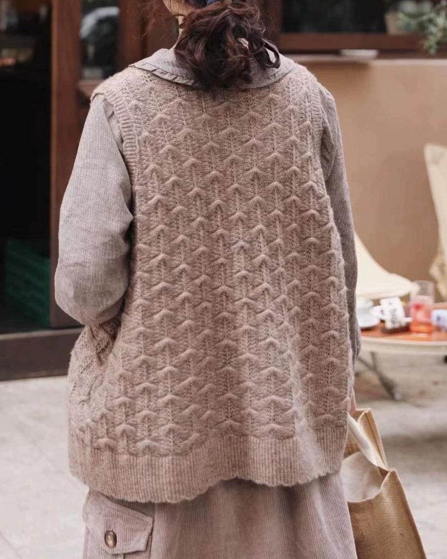 パターンニットスリットベスト 10110