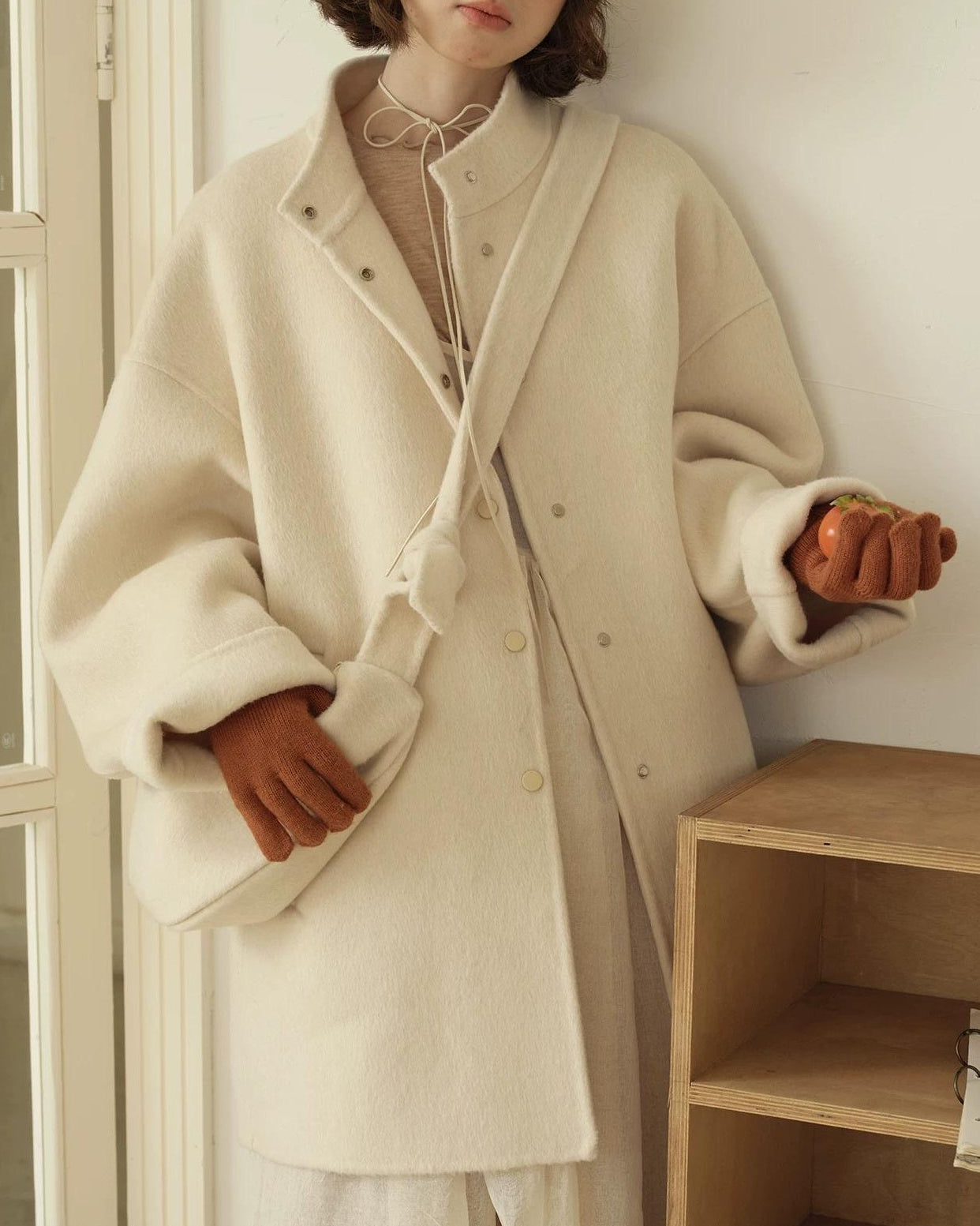 ニュアンスルーズスタンドカラーコート 10206