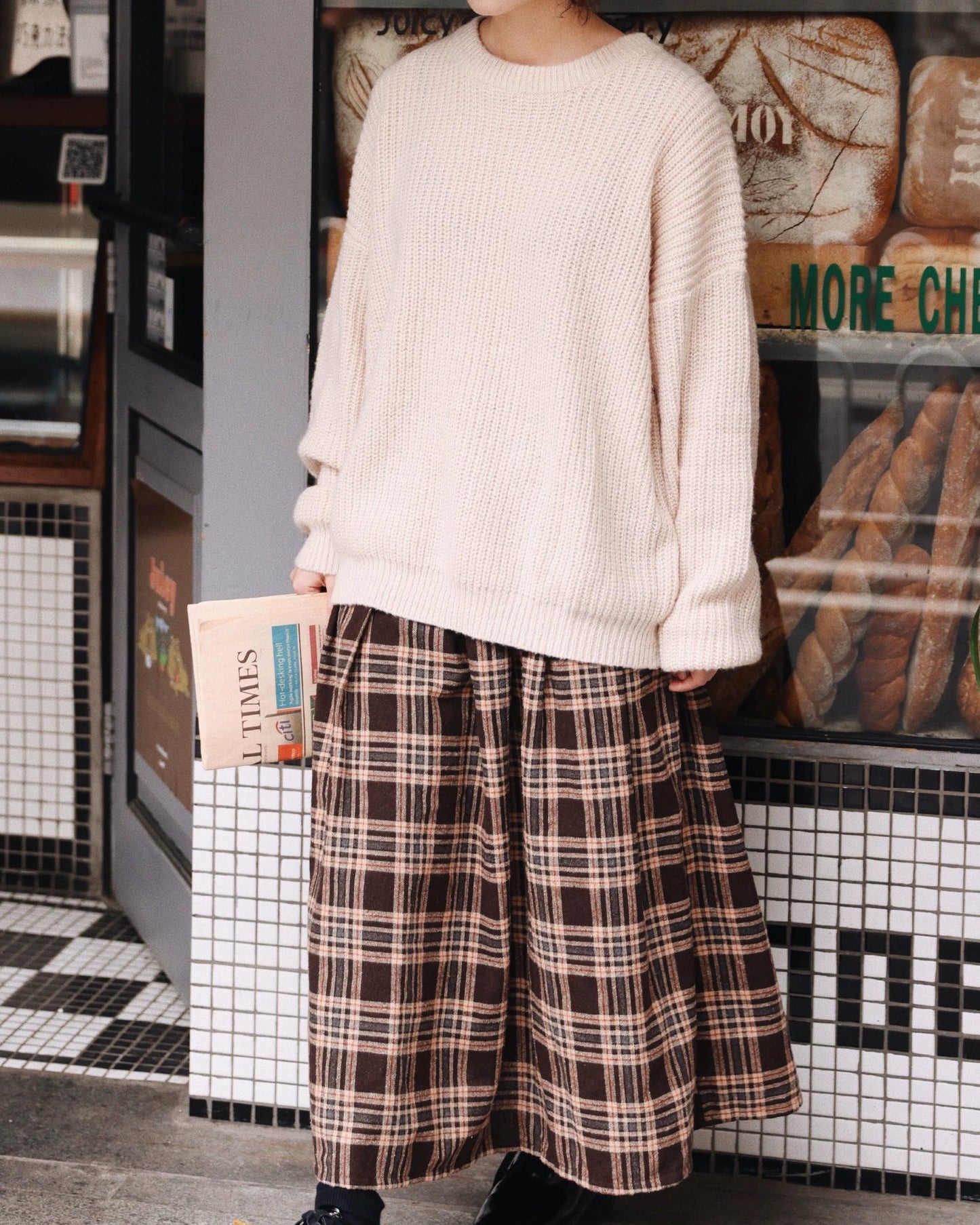 ヴィンテージチェックハイウエストスカート 10120