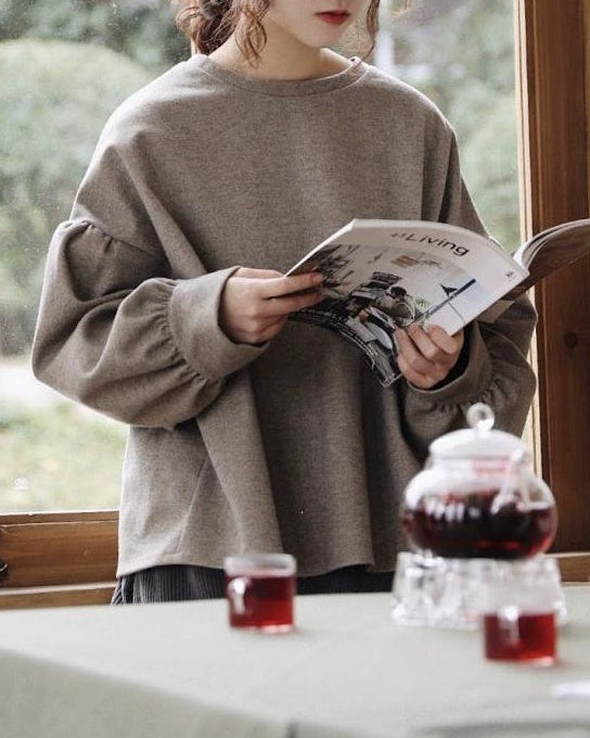 カームバックボタンスウェットプルオーバー 10119